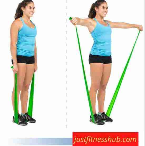 Resistance Band Lateral/Side Raises-How To With Video | Just Fitness Hub